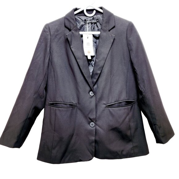 Merokeety Black Tailored Blazer Jacket Womens Size S 2 Button Closure - Picture 1 of 13